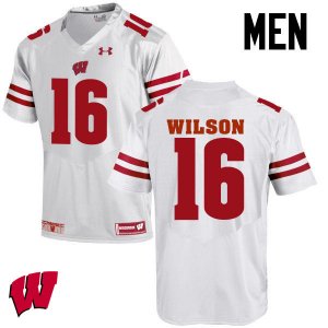 Men's Wisconsin Badgers NCAA #16 Russell Wilson White Authentic Under Armour Stitched College Football Jersey FW31M47FG